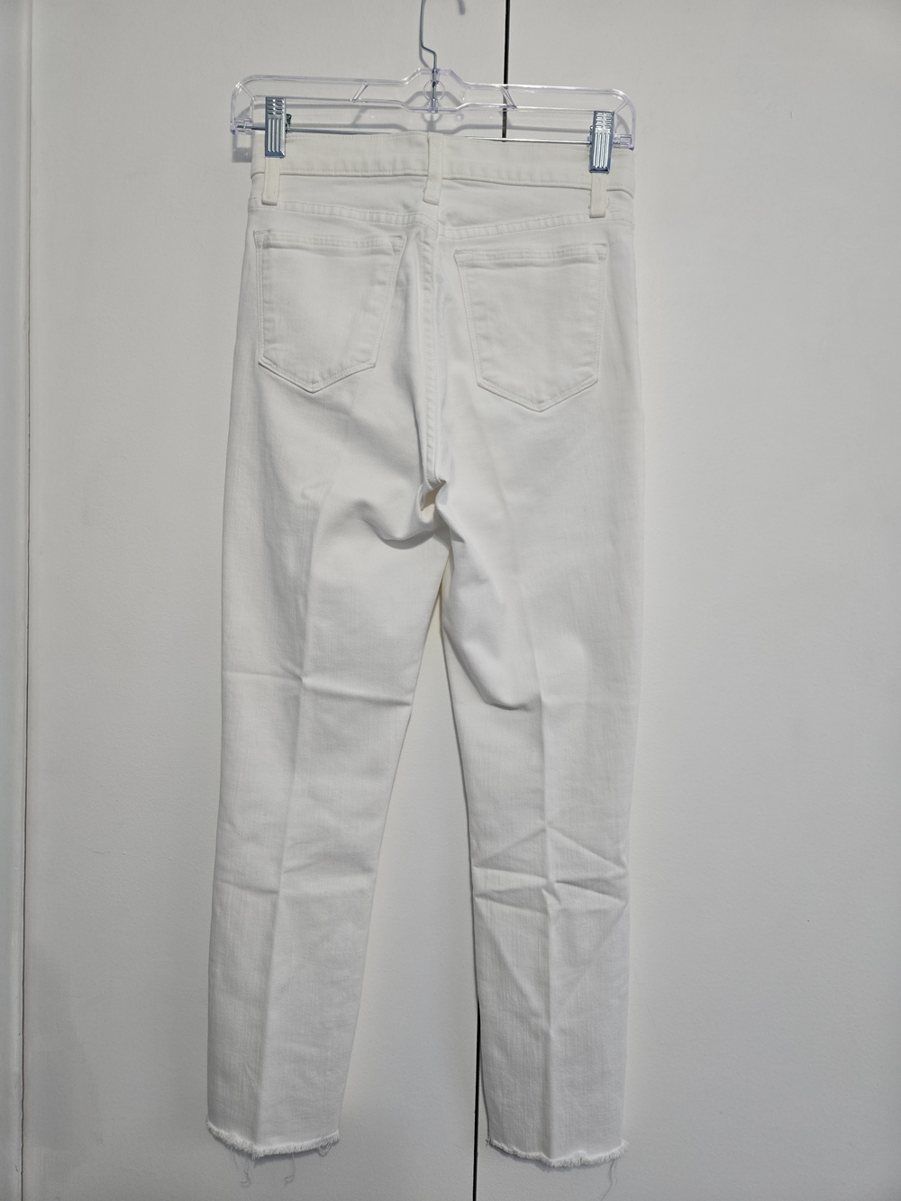 J.Crew 9" High Rise Toothpick White Skinny Jeans Raw Hem Size‎ 26 - Picture 6 of 7